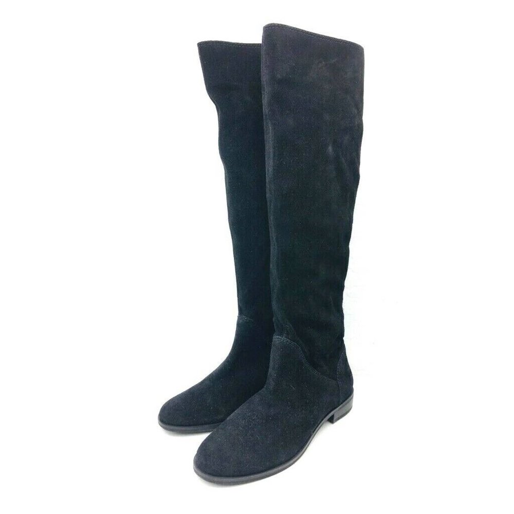Gianni Bini Love It Flat Riding Boots Black Suede